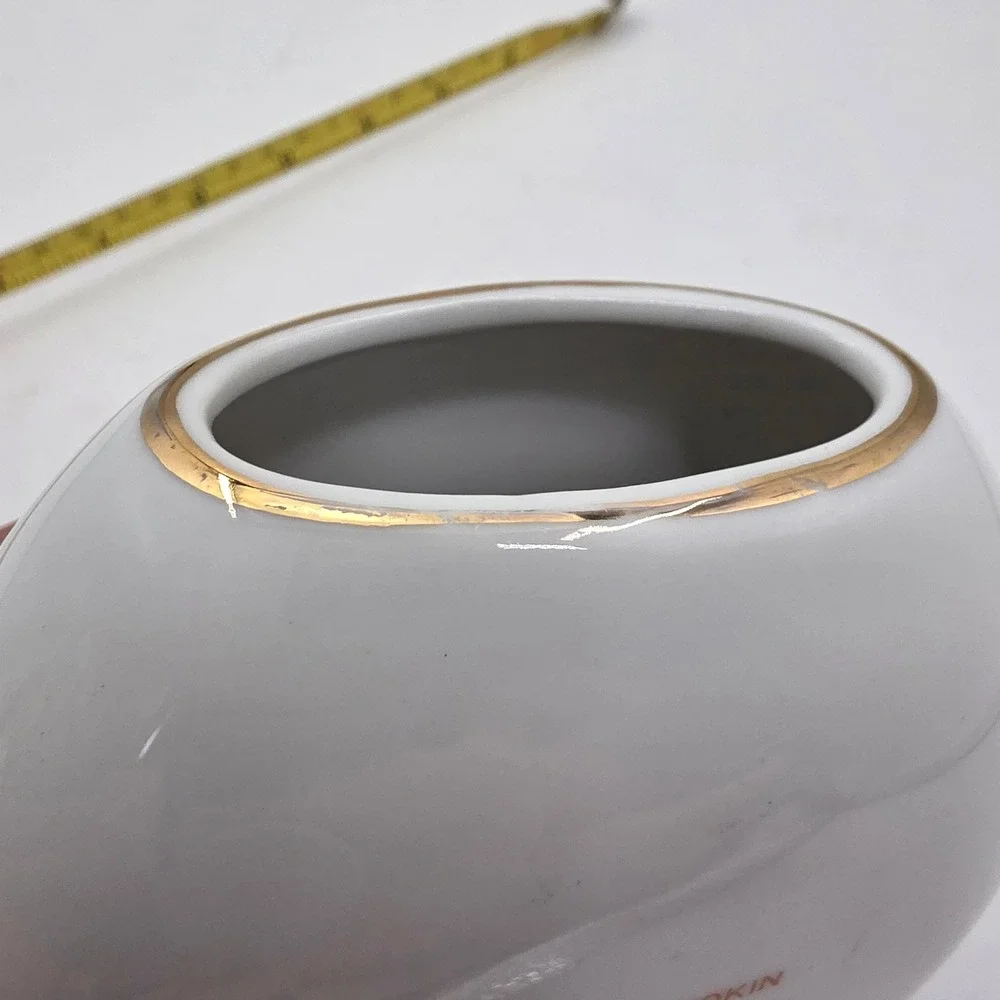 Art of Chokin Japanese Vase 24K Gold Silver Gilded Flower Cart Ceramic 5in N4